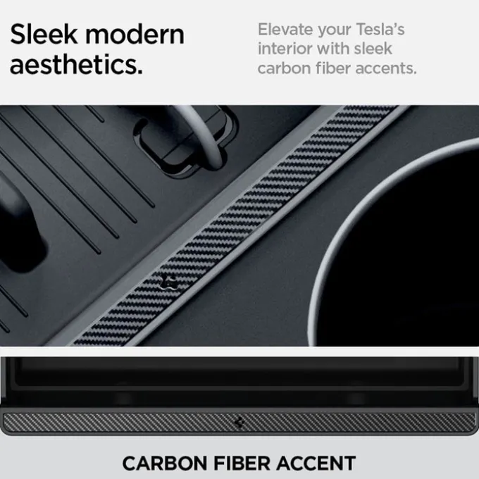 ORGANIZER SPIGEN TESLA MODEL 3 2024 CONSOLE ORGANIZER BOTTOM BLACK