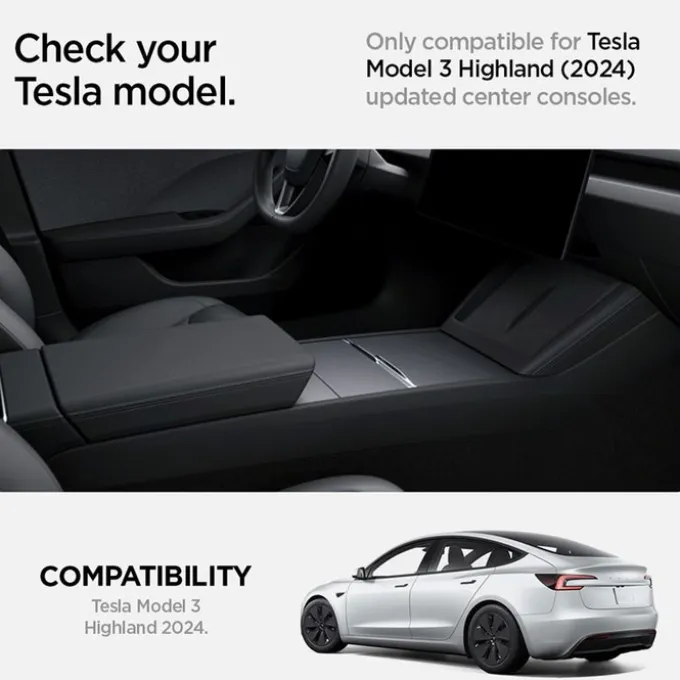 Organizer Spigen Tesla Model 3 2024 Console Organizer Bottom Black