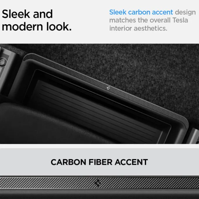 ORGANIZER SPIGEN TESLA MODEL Y UNDERSEAT STORAGE BOX BLACK