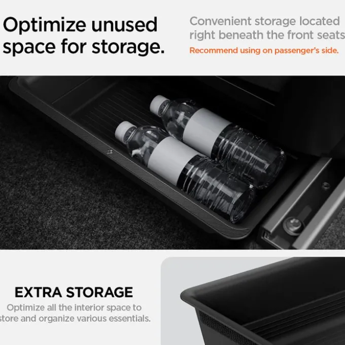 ORGANIZER SPIGEN TESLA MODEL Y UNDERSEAT STORAGE BOX BLACK