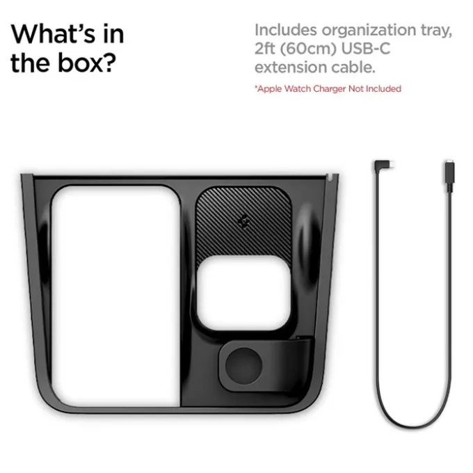 ORGANIZER Z UCHWYTEM DO ŁADOWARKI SPIGEN TESLA MODEL Y/3 3W1 WIRELESS CHARGING HUB MOUNT BLACK