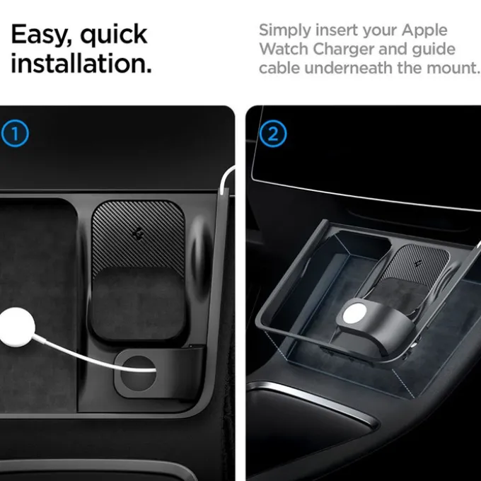 ORGANIZER Z UCHWYTEM DO ŁADOWARKI SPIGEN TESLA MODEL Y/3 3W1 WIRELESS CHARGING HUB MOUNT BLACK