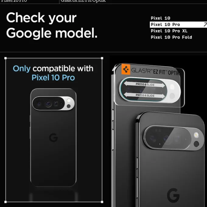 OSŁONA APARATU SPIGEN GOOGLE PIXEL 10 PRO XL OPTIK GLAS.TR CAMERA PROTECTOR 2-PACK CRYSTAL CLEAR