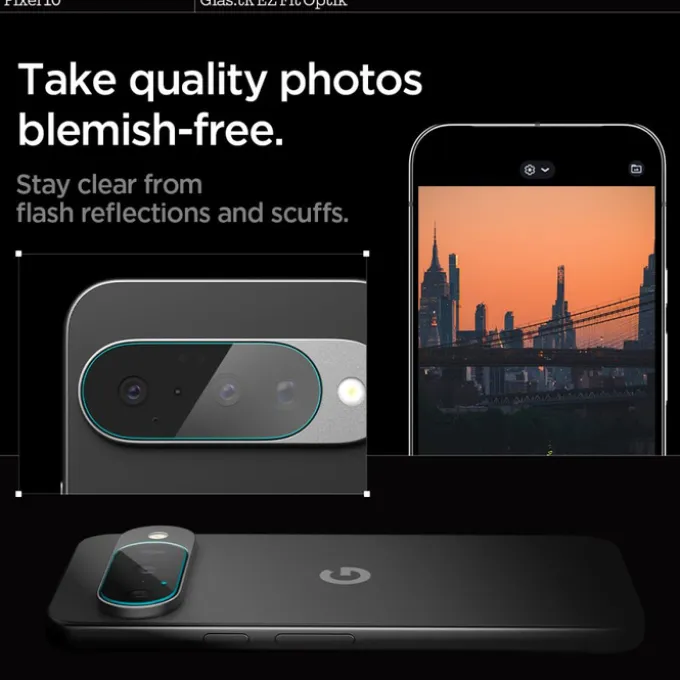 OSŁONA APARATU SPIGEN GOOGLE PIXEL 10 OPTIK GLAS.TR CAMERA PROTECTOR 2-PACK CRYSTAL CLEAR