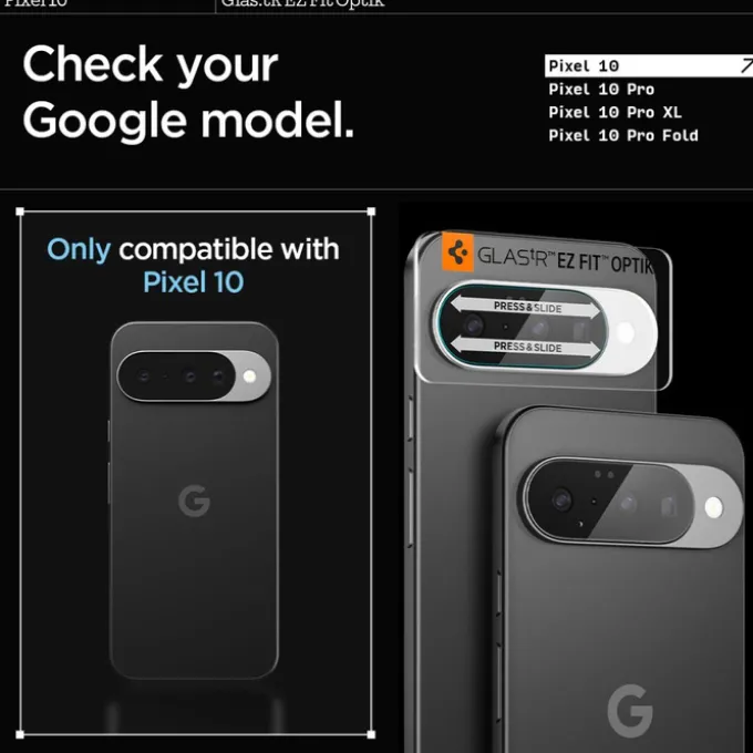 OSŁONA APARATU SPIGEN GOOGLE PIXEL 10 OPTIK GLAS.TR CAMERA PROTECTOR 2-PACK CRYSTAL CLEAR