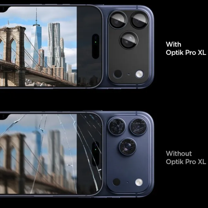 OSŁONA APARATU SPIGEN IPHONE 17 PRO MAX OPTIK PRO XL GLAS.TR ”EZ FIT” CAMERA PROTECTOR BLACK