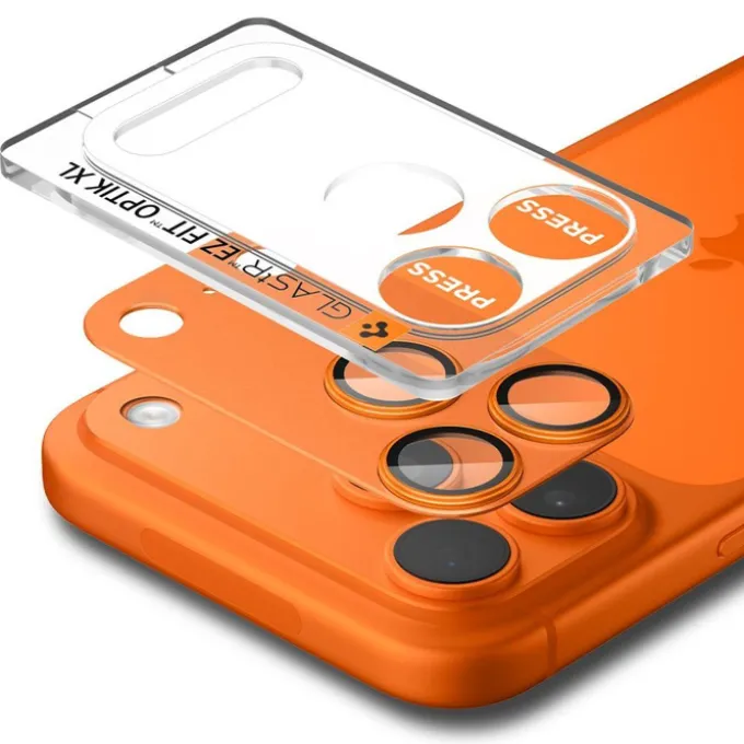 OSŁONA APARATU SPIGEN IPHONE 17 PRO MAX OPTIK PRO XL GLAS.TR ”EZ FIT” CAMERA PROTECTOR ORANGE
