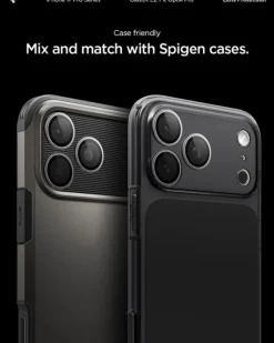 OSŁONA APARATU SPIGEN IPHONE 14 PRO / MAX / 15 PRO / MAX /16 PRO / MAX / 17 PRO / MAX OPTIK PRO GLAS.TR ”EZ FIT” 2-PACK GREY
