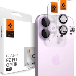 OSŁONA APARATU SPIGEN IPHONE 16 / 16 PLUS / 17 OPTIK PRO GLAS.TR ”EZ FIT” CAMERA PROTECTOR 2-PACK PURPLE