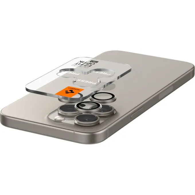 OSŁONA APARATU SPIGEN IPHONE 15 PRO / MAX / 16 PRO / MAX OPTIK.TR EZ FIT 2-PACK NATURAL TITANIUM