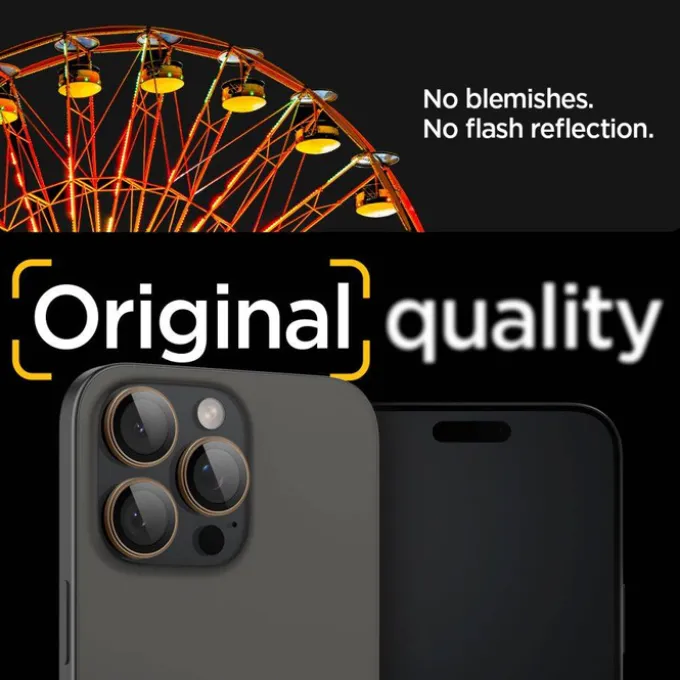 OSŁONA APARATU SPIGEN IPHONE 15 PRO / PRO MAX / 16 PRO / PRO MAX OPTIK PRO GLAS.TR ”EZ FIT” 2-PACK DESERT TITANIUM