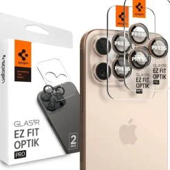 OSŁONA APARATU SPIGEN IPHONE 15 PRO / PRO MAX / 16 PRO / PRO MAX OPTIK PRO GLAS.TR ”EZ FIT” 2-PACK DESERT TITANIUM
