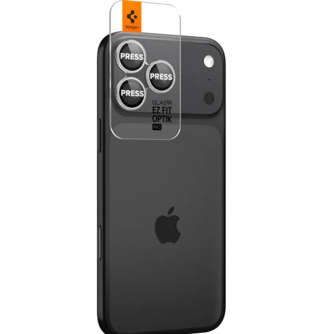 OSŁONA APARATU SPIGEN IPHONE 14 PRO / MAX / 15 PRO / MAX /16 PRO / MAX / 17 PRO / MAX OPTIK PRO GLAS.TR ”EZ FIT” 2-PACK SILVER