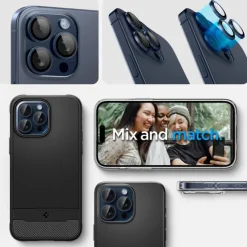 OSŁONA APARATU SPIGEN IPHONE 15 PRO/ 15 PRO MAX / 17 PRO / 17 PRO MAX OPTIK.TR ”EZ FIT” 2-PACK BLUE TITANIUM