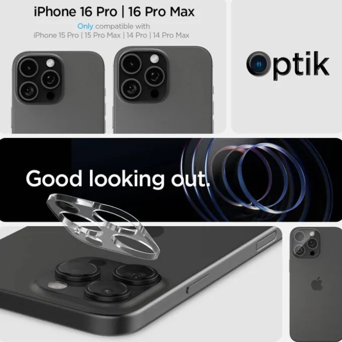 OSŁONA APARATU SPIGEN IPHONE 14 PRO / PRO MAX / 15 PRO / 15 PRO MAX / 16 PRO / 16 PRO MAX OPTIK.TR 2-PACK CRYSTAL CLEAR