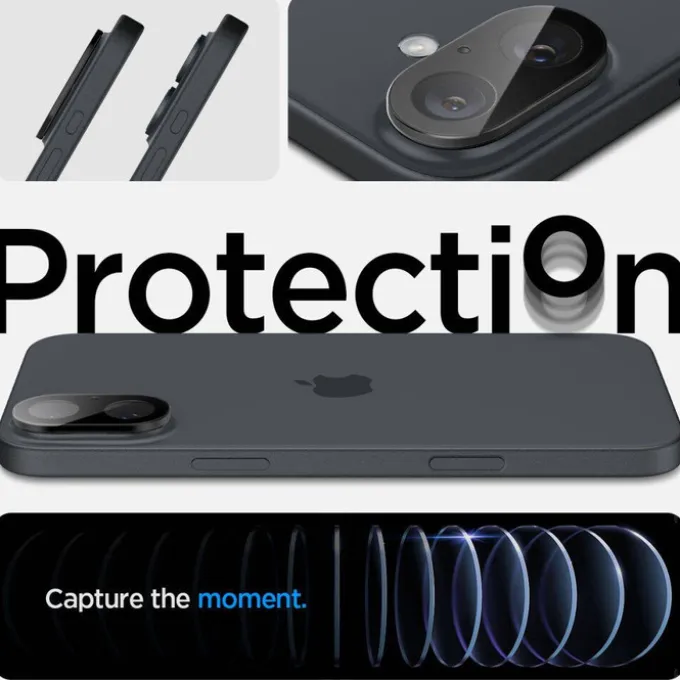 OSŁONA APARATU SPIGEN OPTIK GLAS.TR CAMERA PROTECTOR 2-PACK IPHONE 16 / 16 PLUS BLACK