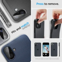 OSŁONA APARATU SPIGEN OPTIK GLAS.TR CAMERA PROTECTOR 2-PACK IPHONE 16 / 16 PLUS BLACK