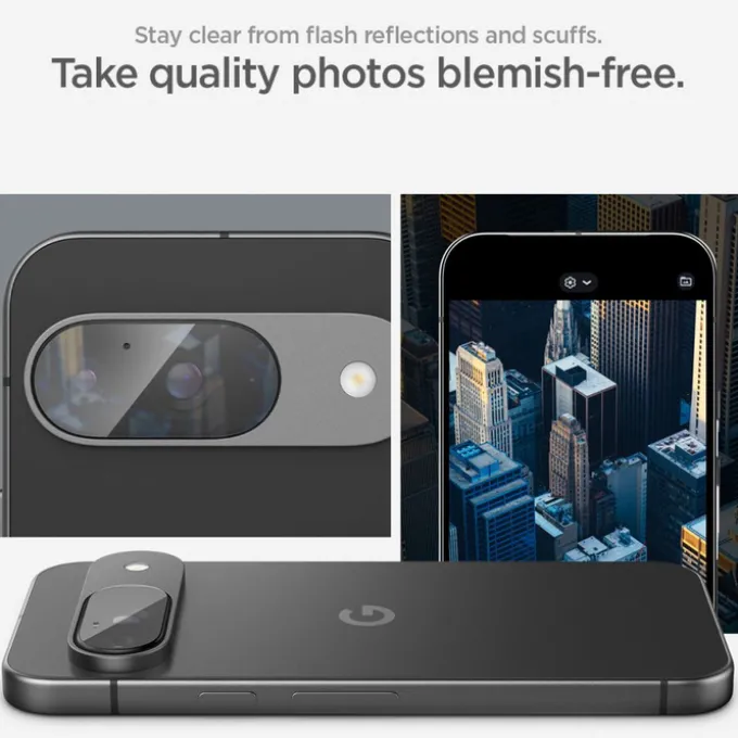 OSŁONA APARATU SPIGEN OPTIK.TR ”EZ FIT” CAMERA PROTECTOR 2-PACK GOOGLE PIXEL 9 CRYSTAL CLEAR
