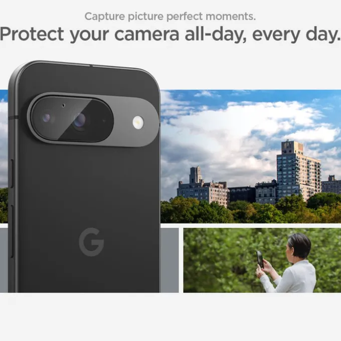 OSŁONA APARATU SPIGEN OPTIK.TR ”EZ FIT” CAMERA PROTECTOR 2-PACK GOOGLE PIXEL 9 CRYSTAL CLEAR
