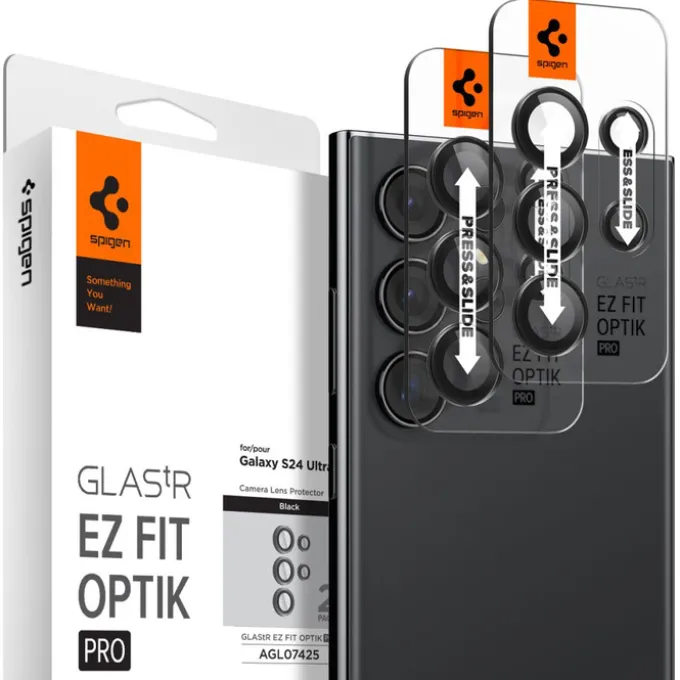 Osłona Aparatu Spigen Optik.tr ”ez Fit” Camera Protector 2-pack Samsung Galaxy S24 Ultra Black