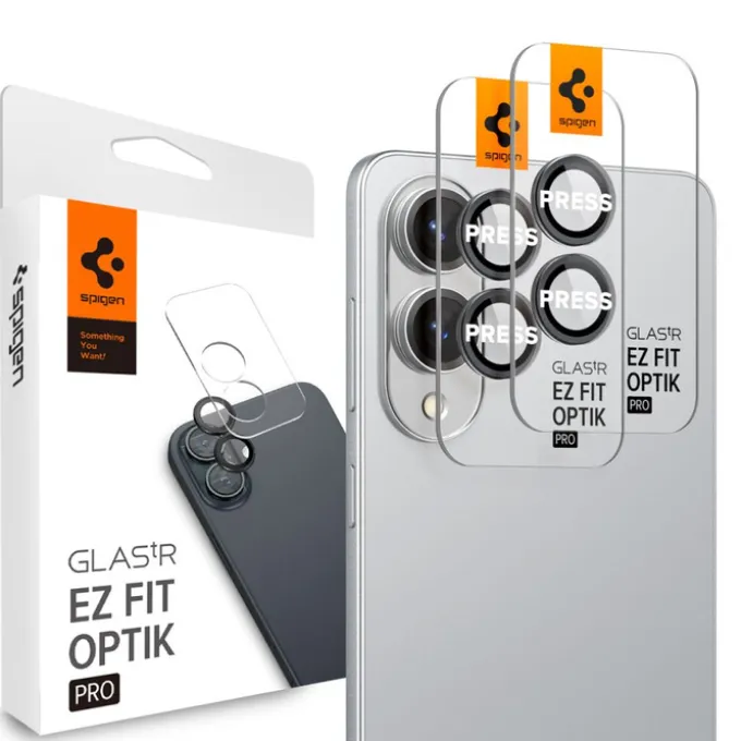 OSŁONA APARATU SPIGEN SAMSUNG GALAXY S25 EDGE OPTIK PRO GLAS.TR ”EZ FIT” CAMERA PROTECTOR 2-PACK CZARNA