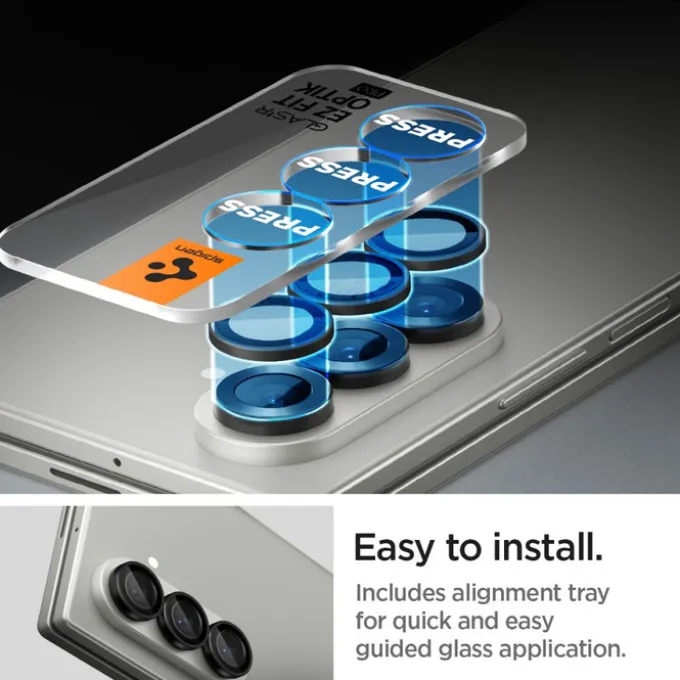 OSŁONA APARATU SPIGEN SAMSUNG GALAXY Z FOLD 7 OPTIK PRO HD GLAS.TR ”EZ FIT” CAMERA PROTECTOR 2-PACK CZARNA