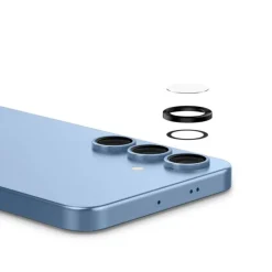 OSŁONA APARATU SPIGEN SAMSUNG GALAXY S25 OPTIK PRO GLAS.TR ”EZ FIT” CAMERA PROTECTOR 2-PACK CZARNA