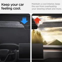 OSŁONA PRZECIWSŁONECZNA SPIGEN TESLA MODEL X CAR FRONT WINDSHIELD SUNSHADE BLACK