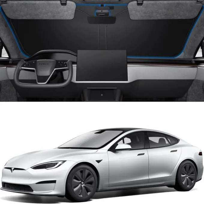 OSŁONA PRZECIWSŁONECZNA SPIGEN TESLA MODEL S CAR FRONT WINDSHIELD SUNSHADE BLACK