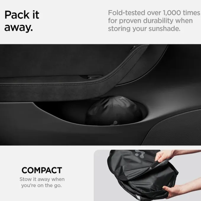 OSŁONA PRZECIWSŁONECZNA SPIGEN TESLA MODEL S CAR FRONT WINDSHIELD SUNSHADE BLACK