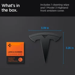 OSŁONA PRZEDNIEGO LOGO ZNACZEK SPIGEN TESLA MODEL 3 2024 FRONT EMBLEM LOGO FULL COVER BLACK