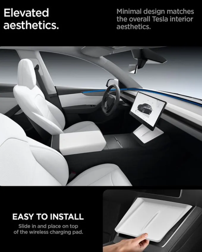 OSŁONA SPIGEN TESLA MODEL Y 2025 WIRELESS CHARGING PAD COVER WHITE
