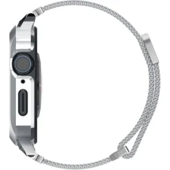 Pasek i Etui Spigen Metal Fit Pro Apple Watch 9 8 7 6 5 4 SE 2022 44 / 45 mm Srebny