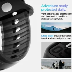 PASEK SPIGEN APPLE WATCH 10 (46 MM) LIQUID AIR PRO MATOWY CZARNY