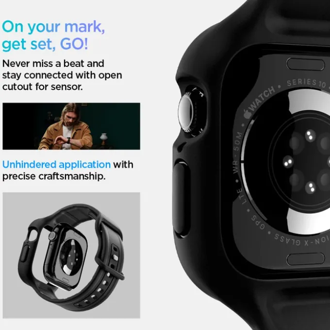 PASEK SPIGEN APPLE WATCH 10 42 MM VAULT PRO MATOWY CZARNY