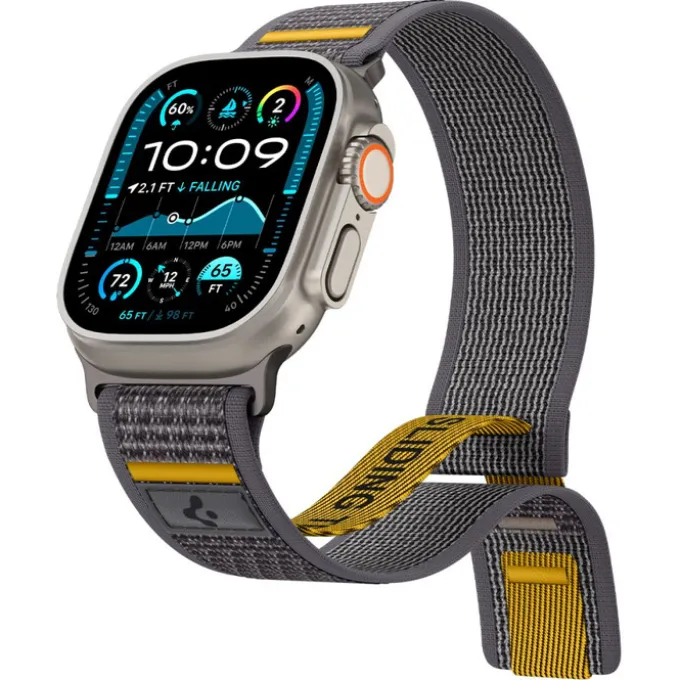 PASEK SPIGEN APPLE WATCH 6 / 7 / 8 / 9 / 10 / SE / ULTRA 1 / 2 (44 / 45 / 46 / 49 MM) ACTIVE ATHLEX AIR SZARY