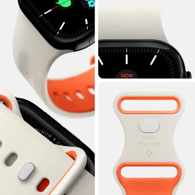 PASEK SPIGEN APPLE WATCH 6 / 7 / 8 / 9 / 10 / SE / ULTRA 1 / 2 (44 / 45 / 46 / 49 MM) NANO POP ORANGE BEIGE