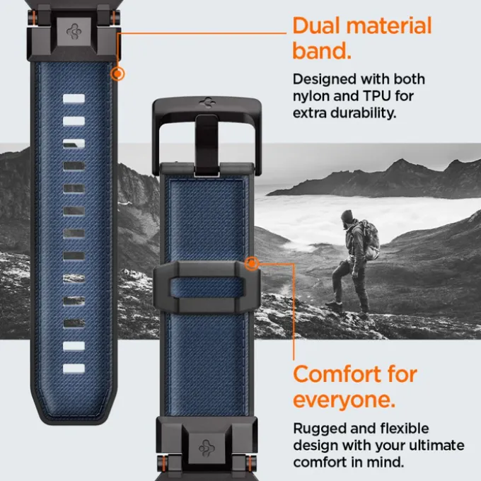 PASEK SPIGEN APPLE WATCH 6 / 7 / 8 / 9 / 10 / SE / ULTRA 1 / 2 (44 / 45 / 46 / 49 MM) DURAPRO ARMOR GRANATOWY