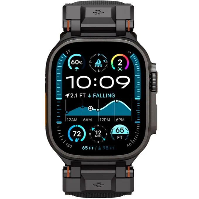 PASEK SPIGEN APPLE WATCH 6 / 7 / 8 / 9 / 10 / SE / ULTRA 1 / 2 (44 / 45 / 46 / 49 MM) DURAPRO ARMOR CZARNY