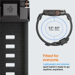 PASEK SPIGEN APPLE WATCH 6 / 7 / 8 / 9 / 10 / SE / ULTRA 1 / 2 (44 / 45 / 46 / 49 MM) DURAPRO ARMOR CZARNY