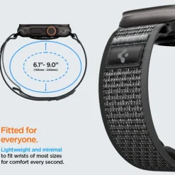 PASEK SPIGEN APPLE WATCH 8 / 9 / 10 / 11 / SE / ULTRA (44 / 45 / 46 / 49 MM) ACTIVE ATHLEX AIR 2 BLACK / GREY