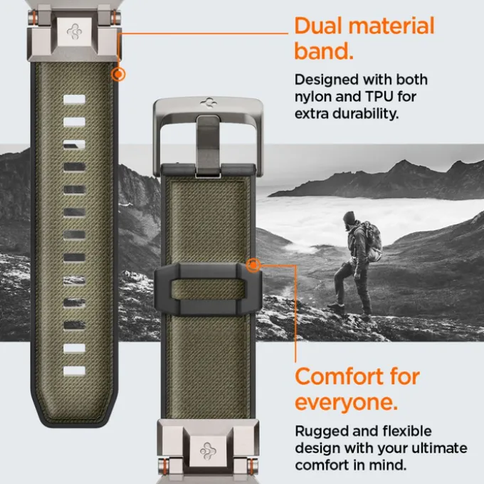 PASEK SPIGEN APPLE WATCH 6 / 7 / 8 / 9 / 10 / SE / ULTRA 1 / 2 (44 / 45 / 46 / 49 MM) DURAPRO ARMOR MILITARY GREEN