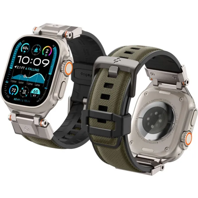 PASEK SPIGEN APPLE WATCH 6 / 7 / 8 / 9 / 10 / SE / ULTRA 1 / 2 (44 / 45 / 46 / 49 MM) DURAPRO ARMOR MILITARY GREEN