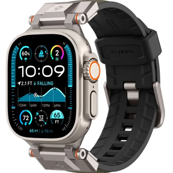 PASEK SPIGEN APPLE WATCH 6 / 7 / 8 / 9 / 10 / SE / ULTRA 1 / 2 (44 / 45 / 46 / 49 MM) DURAPRO ARMOR MILITARY GREEN