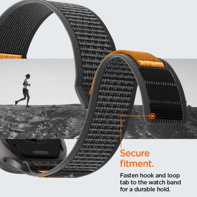 PASEK SPIGEN ATHLEX AIR 2 APPLE WATCH 8 / 9 / 10 / 11 / SE / ULTRA (44 / 45 / 46 / 49 MM) ACTIVE BLACK / ORANGE
