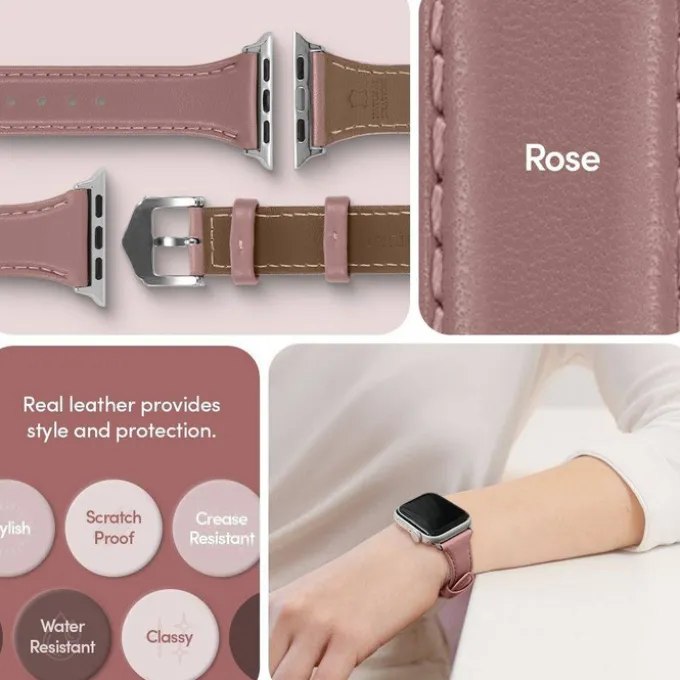 Pasek Spigen Cyrill Kajuk Apple Watch 9 8 7 SE 2022 38mm 40mm 41mm Rose