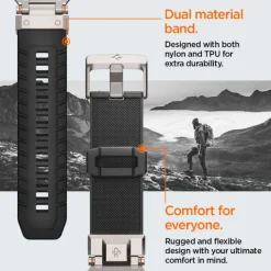 Pasek SPIGEN Durapro Armor Apple Watch Ultra 9 8 7 6 5 4 3 SE 2022 42mm 44mm 45mm 49mm Czarny