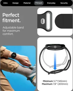 PASEK SPIGEN GOOGLE PIXEL WATCH 4 3 45MM NANO POP BAND BLACK SESAME