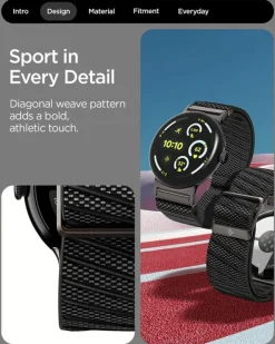 PASEK SPIGEN GOOGLE PIXEL WATCH 4 3 2 1 41MM LITE FIT X BAND BLACK