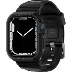 Pasek Spigen Rugged Armor Pro Apple Watch 9 8 7 SE 2022 38mm 40mm 41mm Czarny